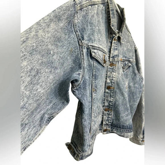 Vintage 80's/90's EDWIN Stone Washed Full Button Denim Jean Jacket - Picture 2 of 11